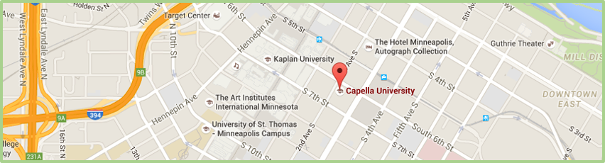 A small map of Capella University.
